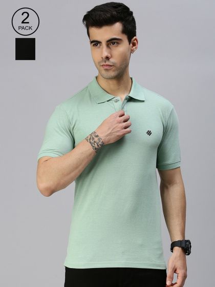 Buy ONN Men Pack Of 2 Solid Polo Collar T Shirts Tshirts for Men