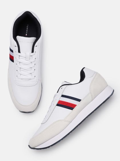 Buy Tommy Hilfiger Men White Leather Sneakers Casual Shoes for