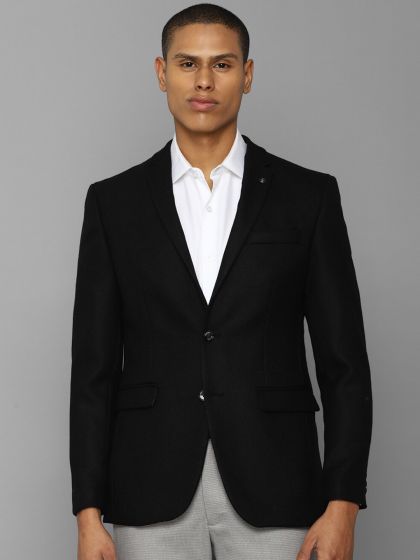 Buy RG DESIGNERS Men Black Self Design Single Breasted Formal