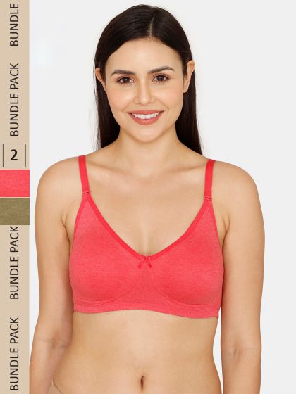 Buy Rosaline By Zivame Pack Of 2 Non Padded Seamless T Shirt Bra - Bra for  Women 22148314