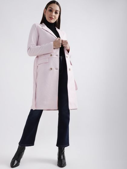 Dorothy perkins blush longline clearance trench coat