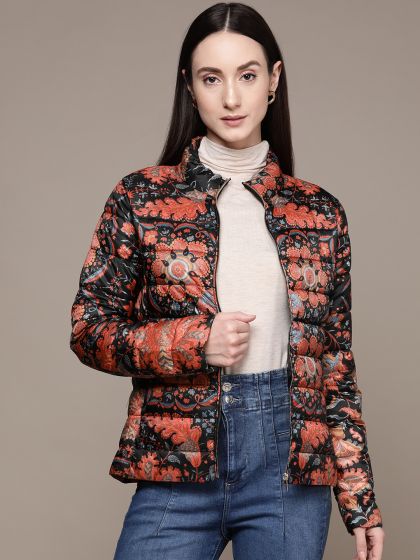 Off white floral puffer on sale