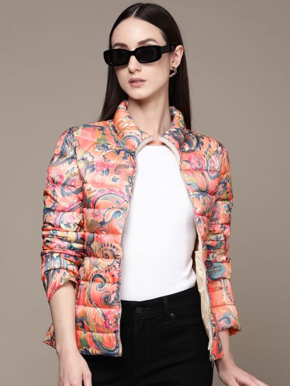 Off white 2025 floral puffer jacket