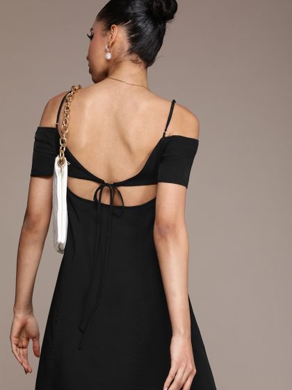 Calvin klein shoulder tie sheath dress sales