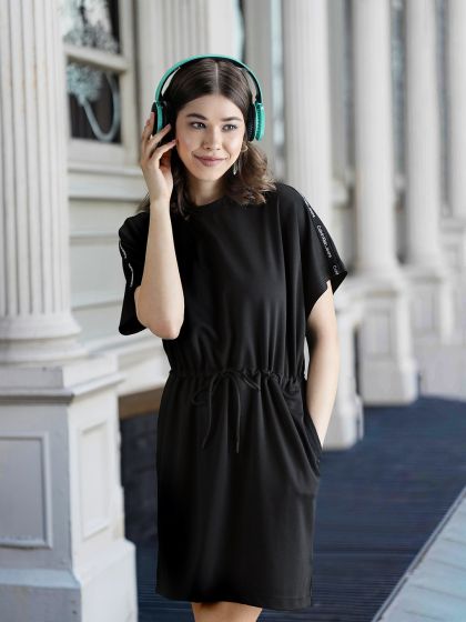 Calvin klein tie hotsell front shirt dress