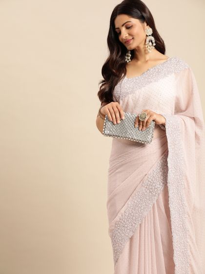Buy Pandadi Saree Womens Lycra Fancy Saree With Belt Ready To Wear