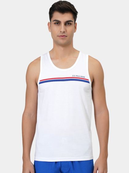 Buy U.S. Polo Assn. Men Brand Logo Printed Pure Cotton Vest