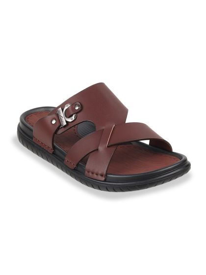 Buy J.FONTINI Men Brown Leather Comfort Sandals Sandals for Men