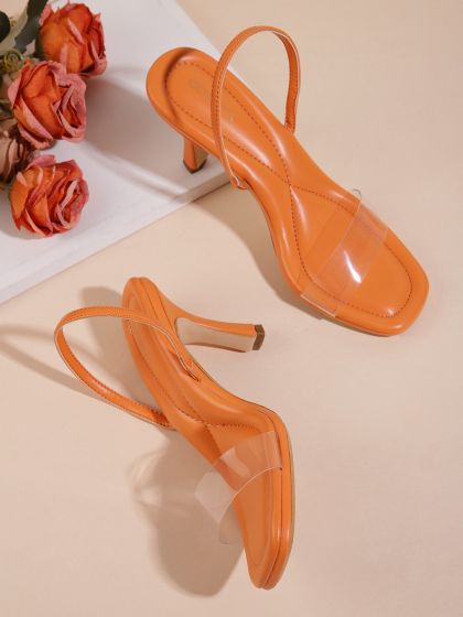 Buy FOREVER 21 Women Transparent Solid Block Heels Heels for