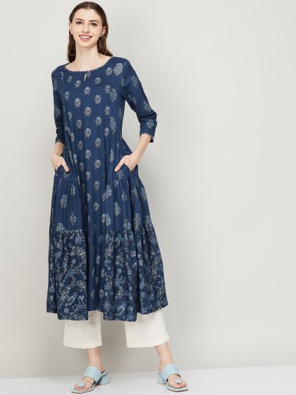 Melange floral hotsell print anarkali kurta