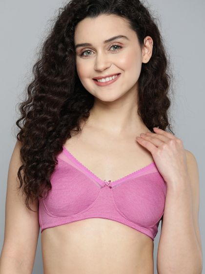 Buy Lady Lyka Lady Lyka Coral Pink Solid Cotton Workout Bra-Full Coverage  Non-Wired Non Padded at Redfynd