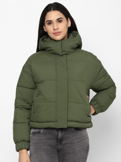 Buy AMERICAN EAGLE OUTFITTERS Women Solid Hooded Denim Jacket