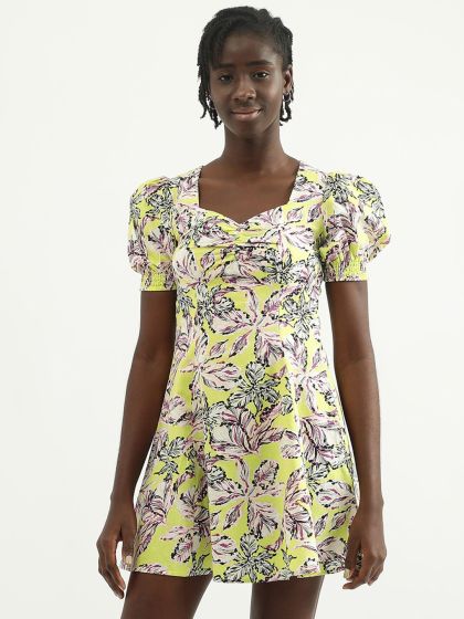 Tropical print dress online mango