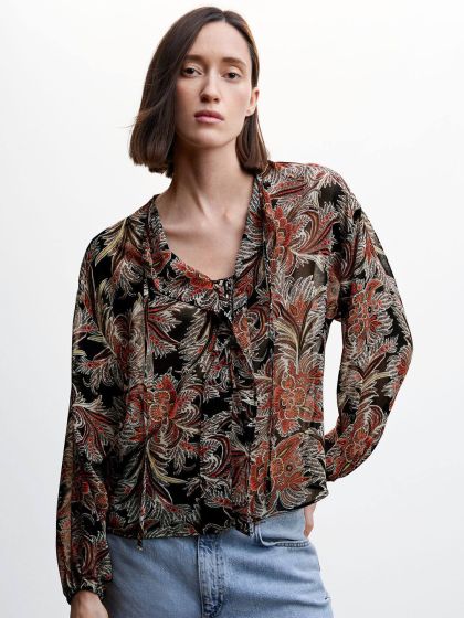 Buy H M Pure Cotton Frill Trimmed Blouse Tops for Women 24748038