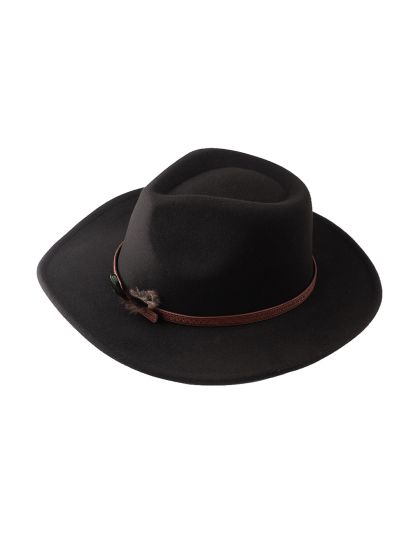 Mens black felt fedora hat store