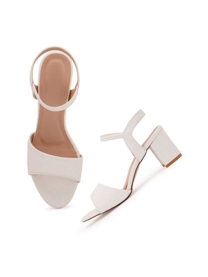 New look best sale white block heels