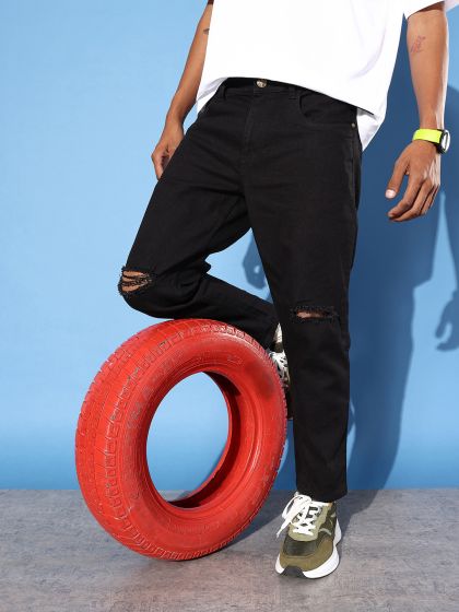 Black ripped jeans outfit men clearance