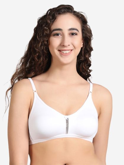 Buy Groversons Paris Beauty Women's M Frame, Non-Padded, Super Support  Classic Lace Bra (BR019-WHITE-34C) at
