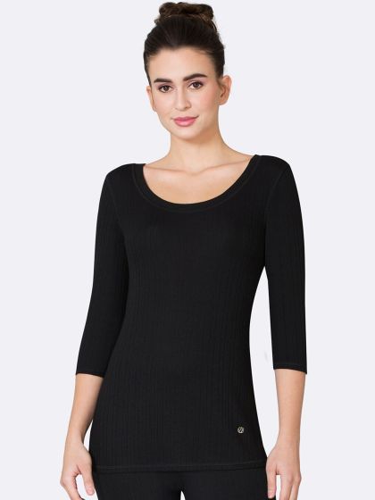 Bodycare Insider Black Solid Thermal Women Top Thermal - Buy