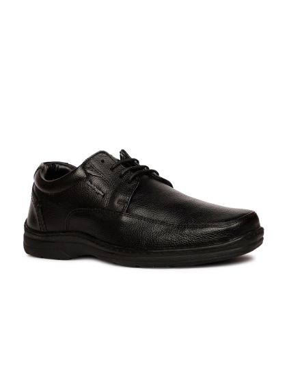 Buy Hush Puppies Men Black Textured Leather Formal Slip On