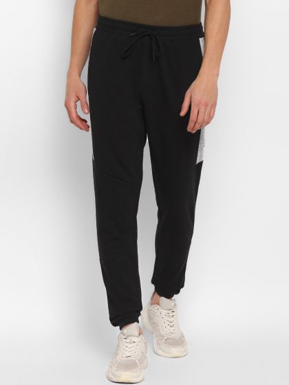 black solid relaxed fit track pant
