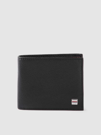 Buy Tommy Hilfiger Men Typography Printed Leather Two Fold Wallet