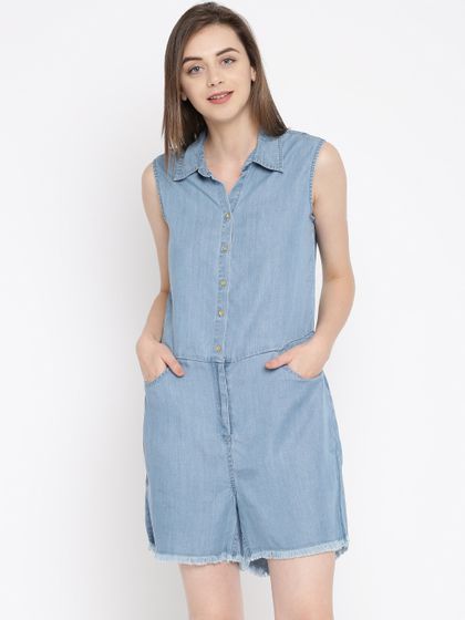 red denim dungarees