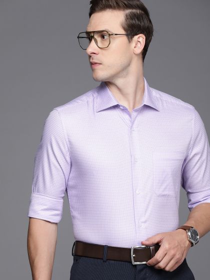 LOUIS PHILIPPE Men Checkered Formal Purple Shirt - Buy LOUIS