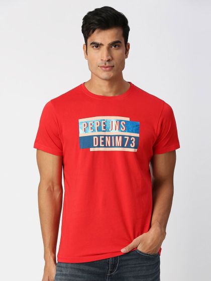 Buy Pepe Jeans Typography Printed Slim Fit Cotton T Shirt