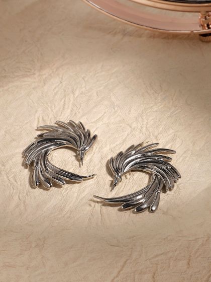 SOHI Silver-Plated Half Hoop Earrings-Silver: Buy SOHI Silver