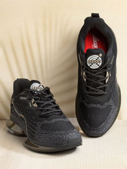 Buy Newfeel By Decathlon Men Black Silver Shoes Casual Shoes for