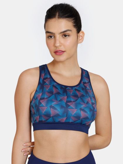 Zelocity by Zivame Green Sports Bra With Removable Padding