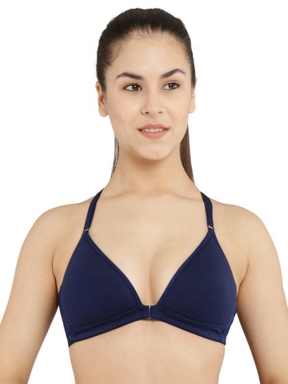 Buy Clovia Cotton Rich Non-Padded Front Open Plunge Bra Online at