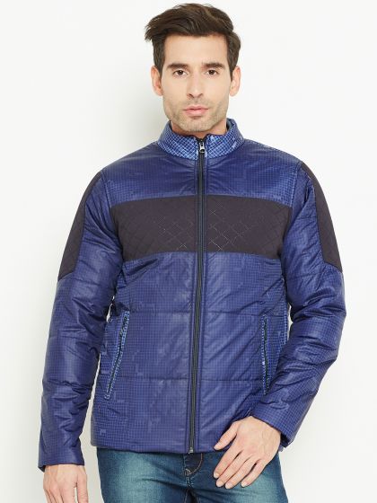 HRX by Hrithik Roshan Men Navy Blue Solid Padded Jacket, padded jacket  mens