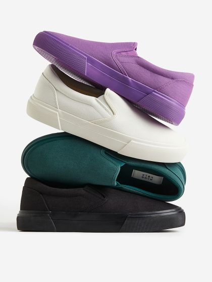 Buy H M Men Slip On Pure Cotton Trainers Casual Shoes for Men