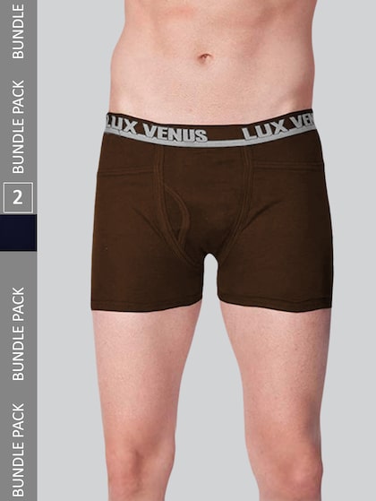 Buy LUX VENUS Men Pack Of 9 Assorted Pure Cotton Trunks - Trunk