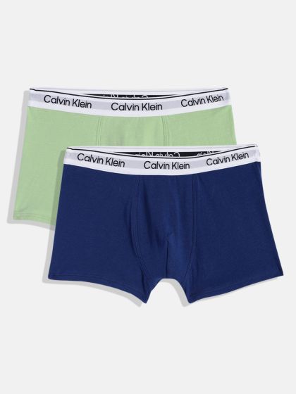 Buy Calvin Klein Underwear Boys Pack Of 2 Solid Trunks B7003920R7 - Trunk  for Boys 16768834
