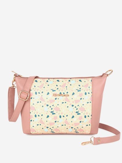 Buy Lino Perros Pink Floral Printed PU Structured Shoulder Bag - Handbags  for Women 19223442