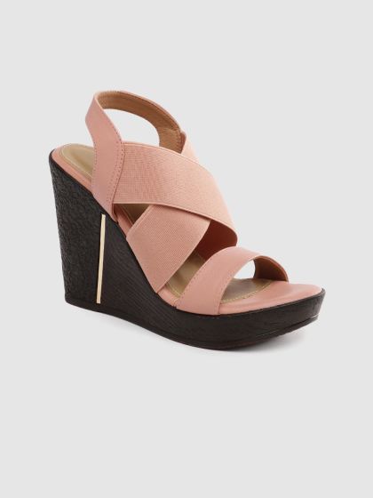 Glitzy top wedge sandals