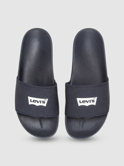 Buy Levis Men Black White Printed Sliders Flip Flops for Men