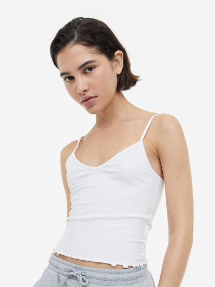 Buy H&M 2-pack lace-trimmed vest tops 2024 Online