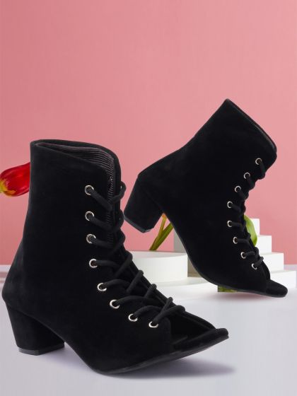 Olive green cheap heel boots