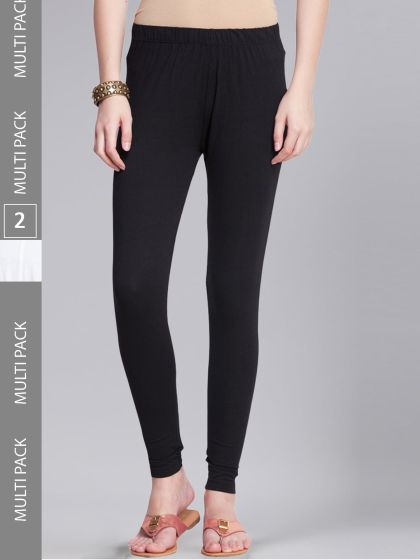 Pack of 2 Ankle-Length Leggings with Elasticated Waist