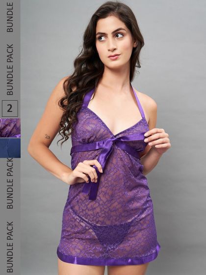Buy SECRETS BY ZEROKAATA Women Self-Design Lace Thongs - Briefs for Women  16605358