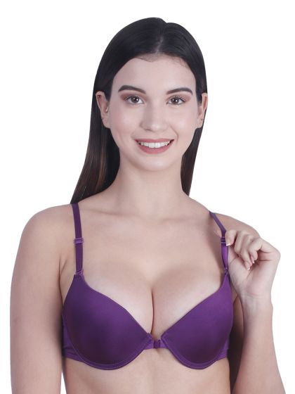 Buy Calvin Klein Underwear Women Purple Padded Logo Bra 