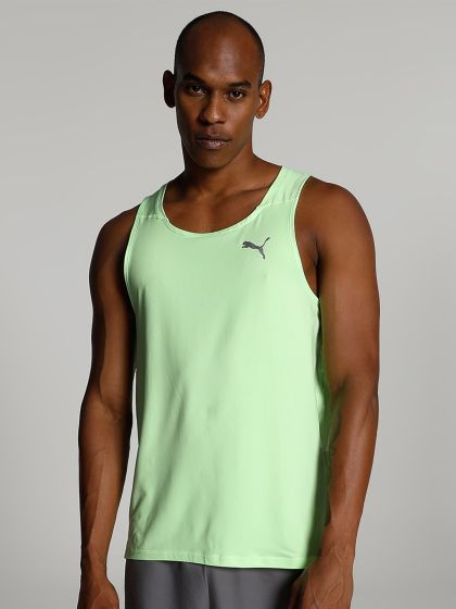 Buy Puma Men Blue Checked Core Run Singlet Sleeveless T Shirt