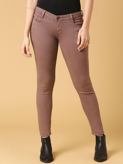 Women Brown Mid-Rise Slim Fit Stretchable Jegging