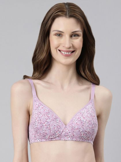 Buy Floret Natural Lift Wirefree Lace Bra - Magenta at Rs.379