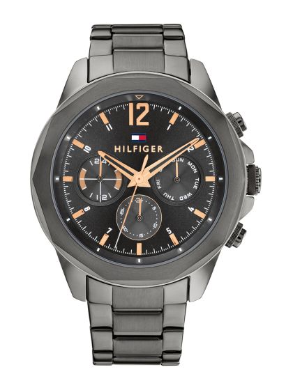 Buy Tommy Hilfiger Men Black Dial Black Stainless Steel Bracelet