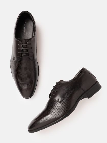 Van heusen black formal shoes discount